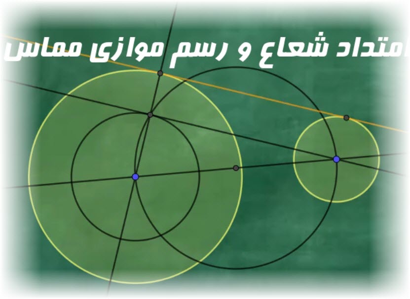 رسم مماس مشترک خارجی دو دایره با Geogebra